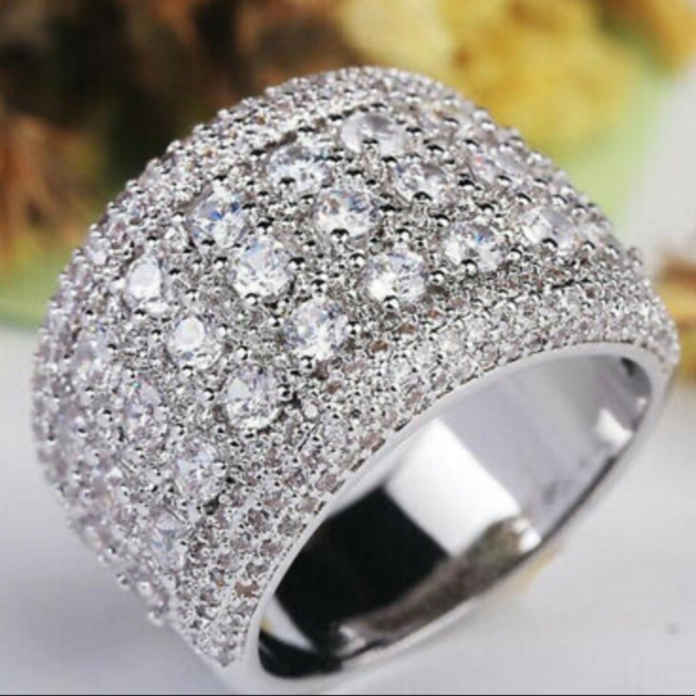 New 925 Sterling silver diamond Luxury Ring - Picture 4 of 4